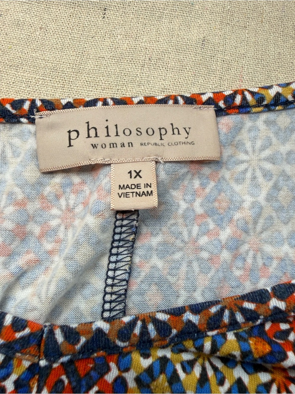 Philosophy Republic Clothing Jewel Tone Tunic Top Long Sleeve Women's Plus 1X - Picture 4 of 11